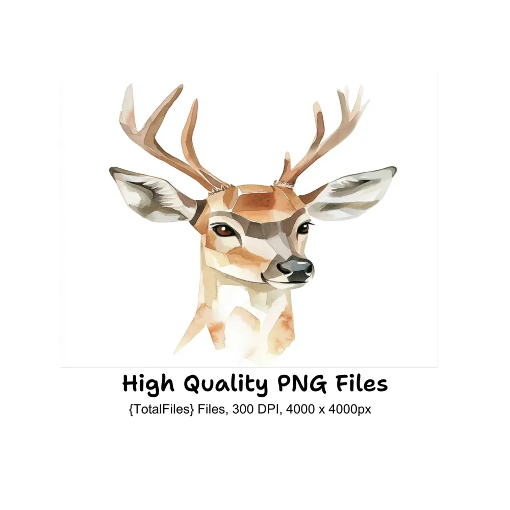 Deer Head Clipart Bundle