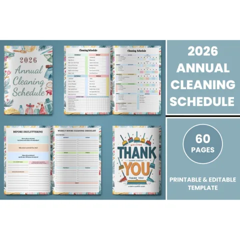 Annual Cleaning Schedule Planner
