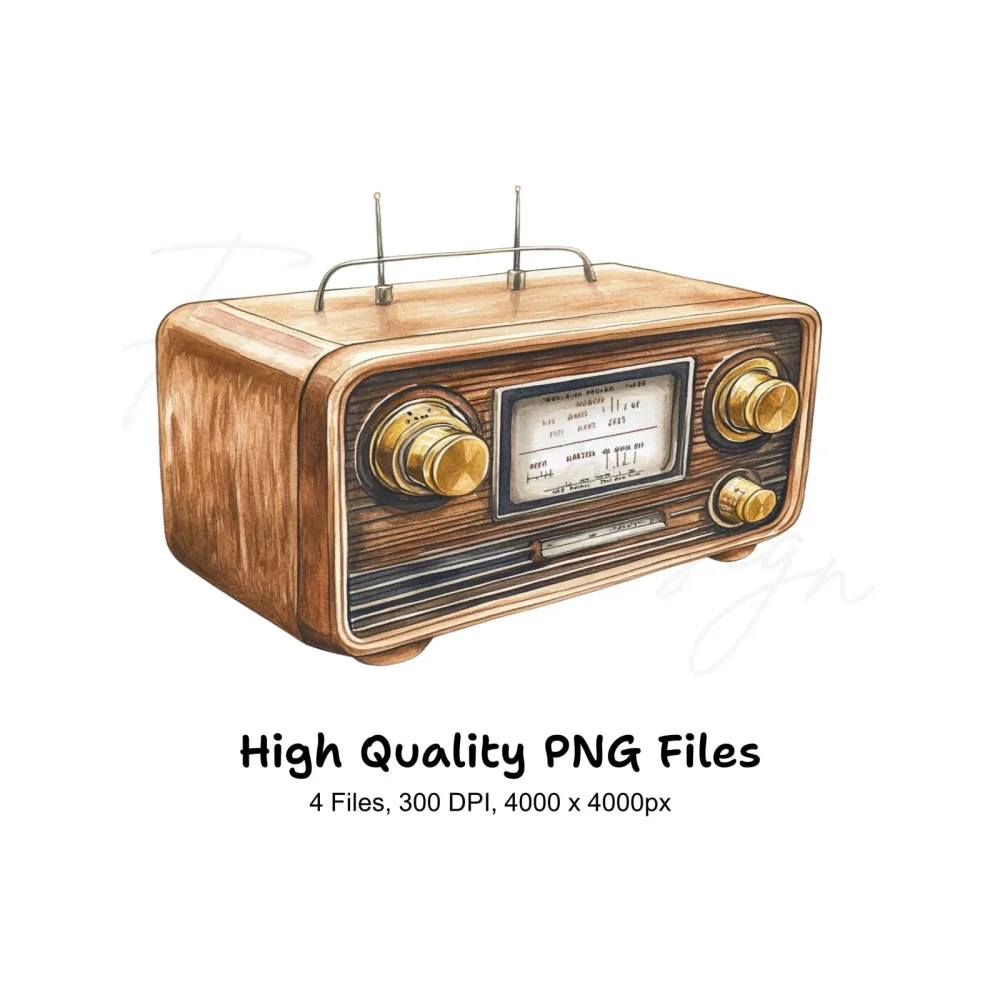 Vintage Radio Clipart Bundle