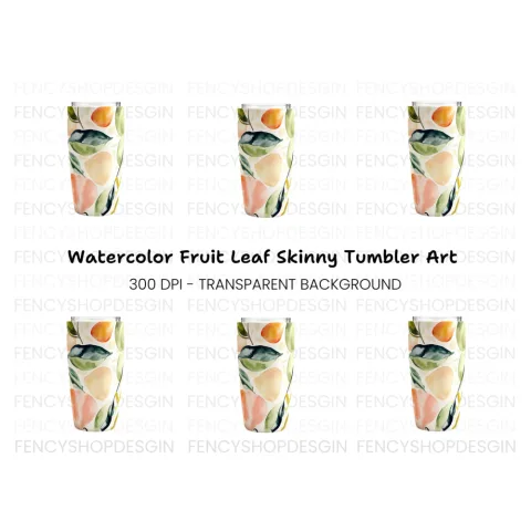 Fruit Leaf Tumbler Clipart Bundle