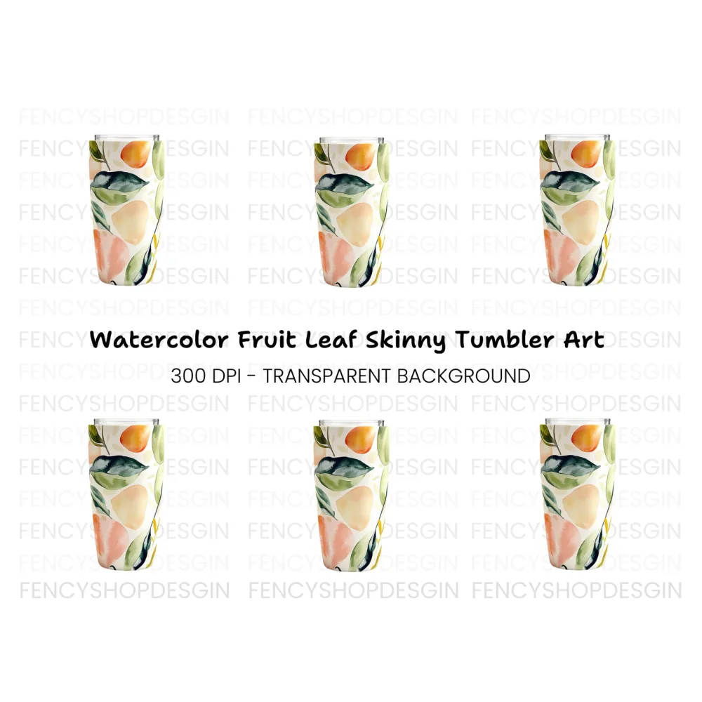 Fruit Leaf Tumbler Clipart Bundle