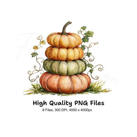Pumpkin Stacks Clipart Bundle
