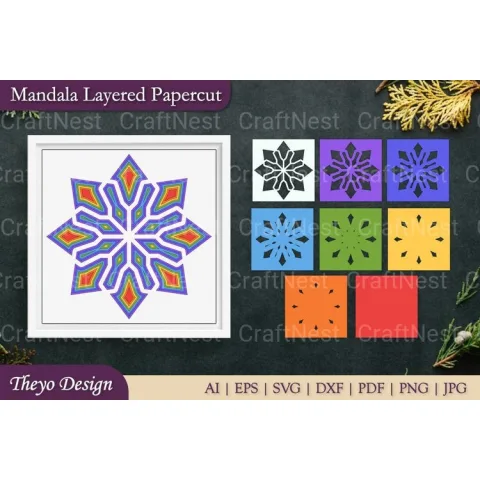 Mandala Layered Papercut SVG Bundle