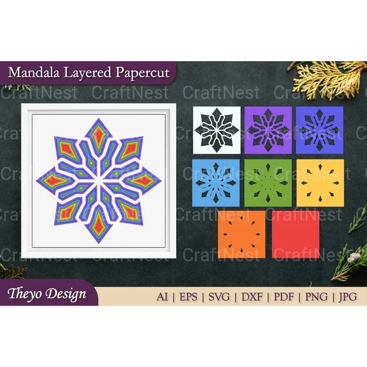 Mandala Layered Papercut SVG Bundle