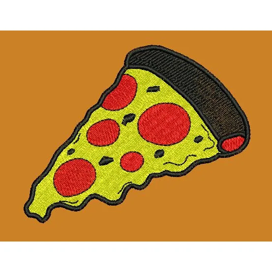 Pizza Slice Emblem Embroidery Design