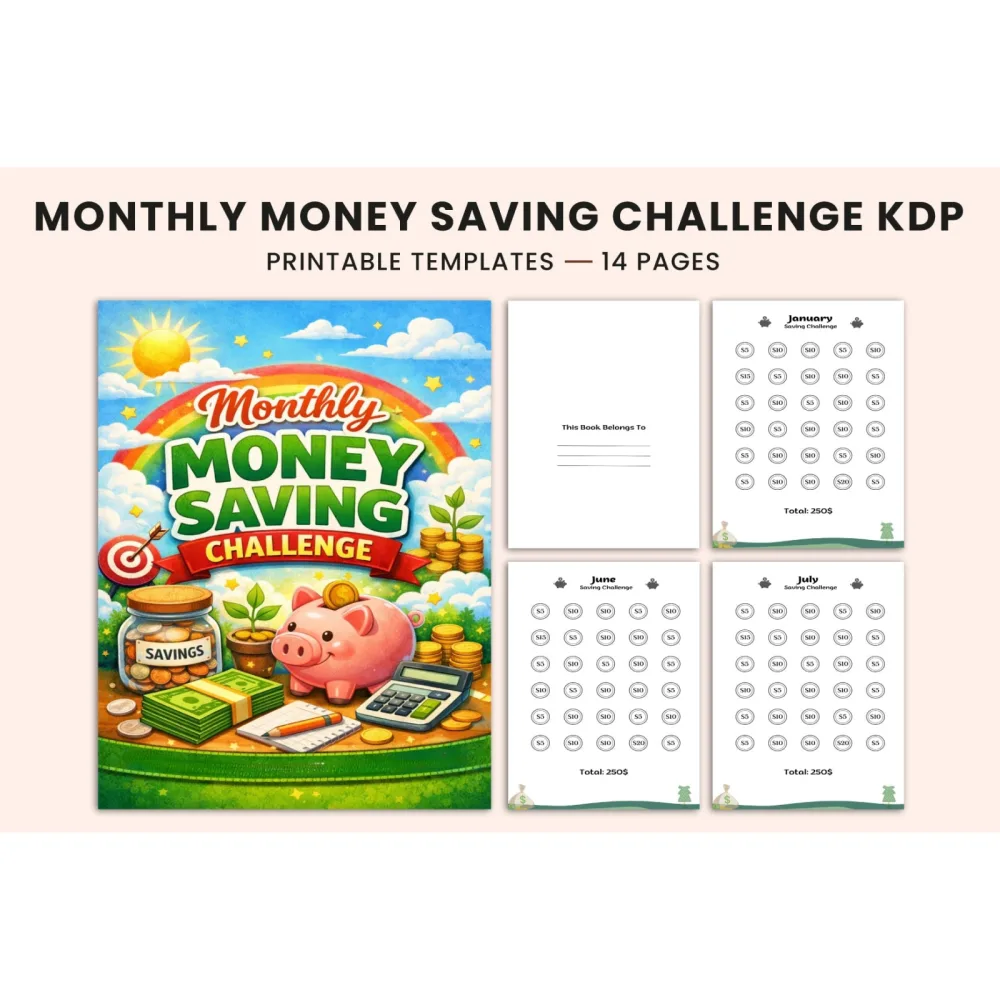 Monthly Money Saving Challenge Planner