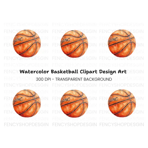 Realistic Basketball Clipart Bundle