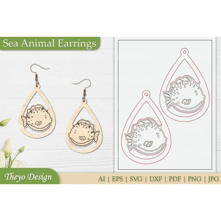 Sea Animal Earrings SVG Bundle