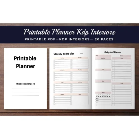 Printable Planner KDP Interior