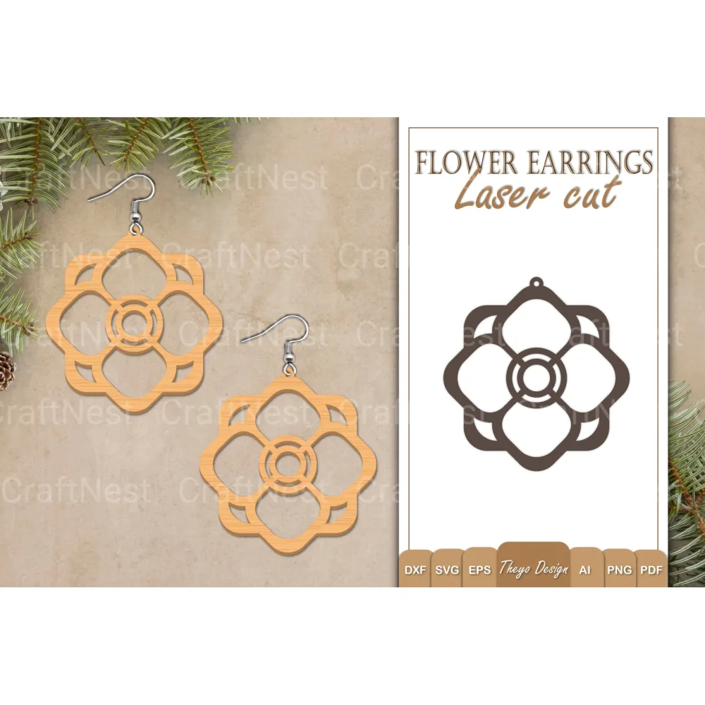 Earrings Flower SVG Bundle