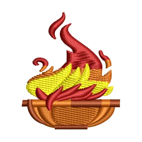Fire Pot Embroidery Design