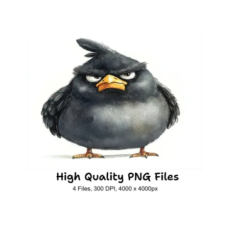Angry Black Birds Clipart Bundle