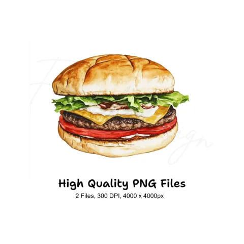 Two Burgers Clipart Bundle