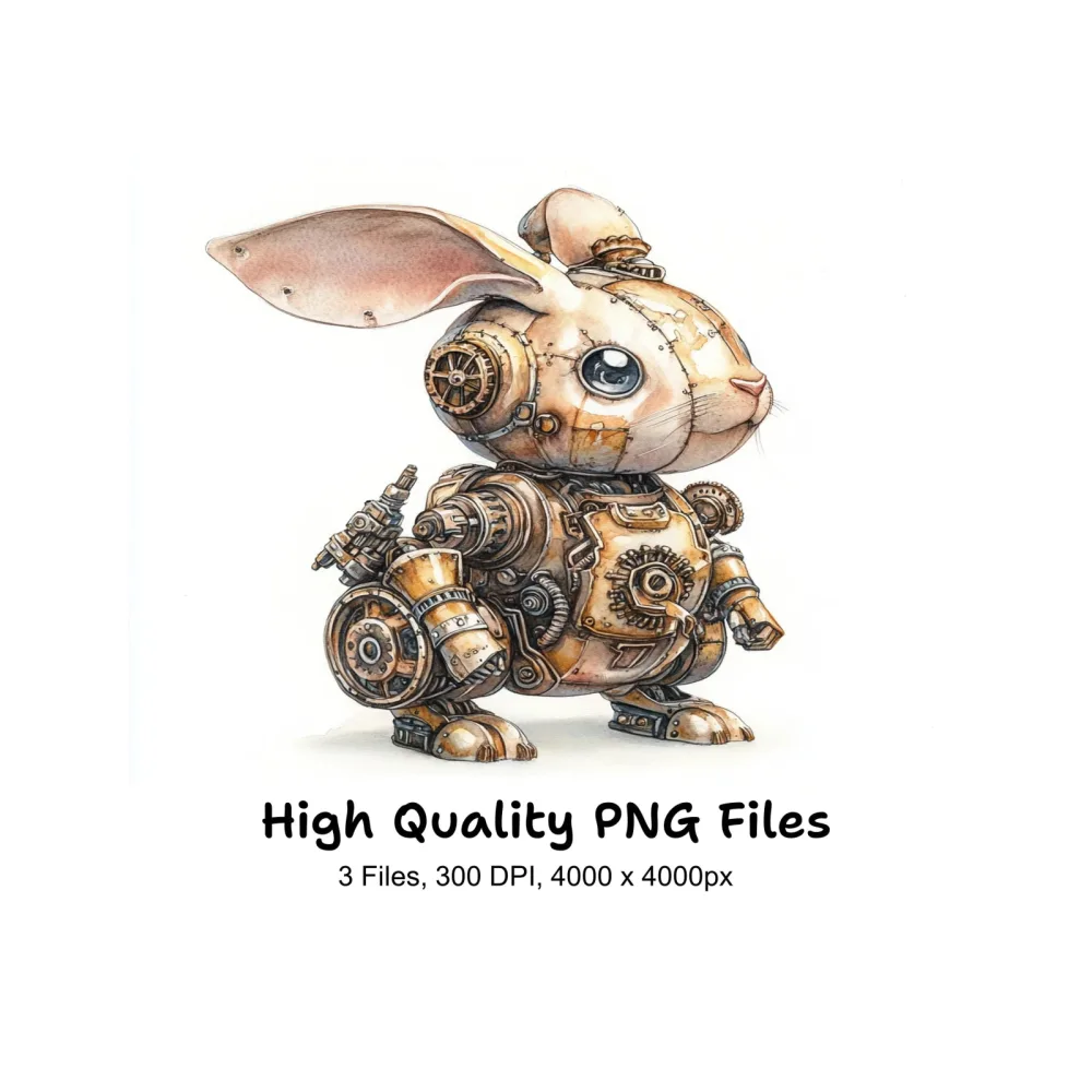 Steampunk Bunny Clipart Bundle