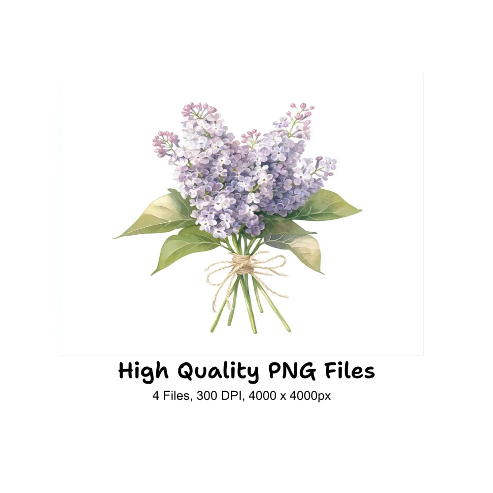 Charming Lilac Bouquets Clipart Bundle