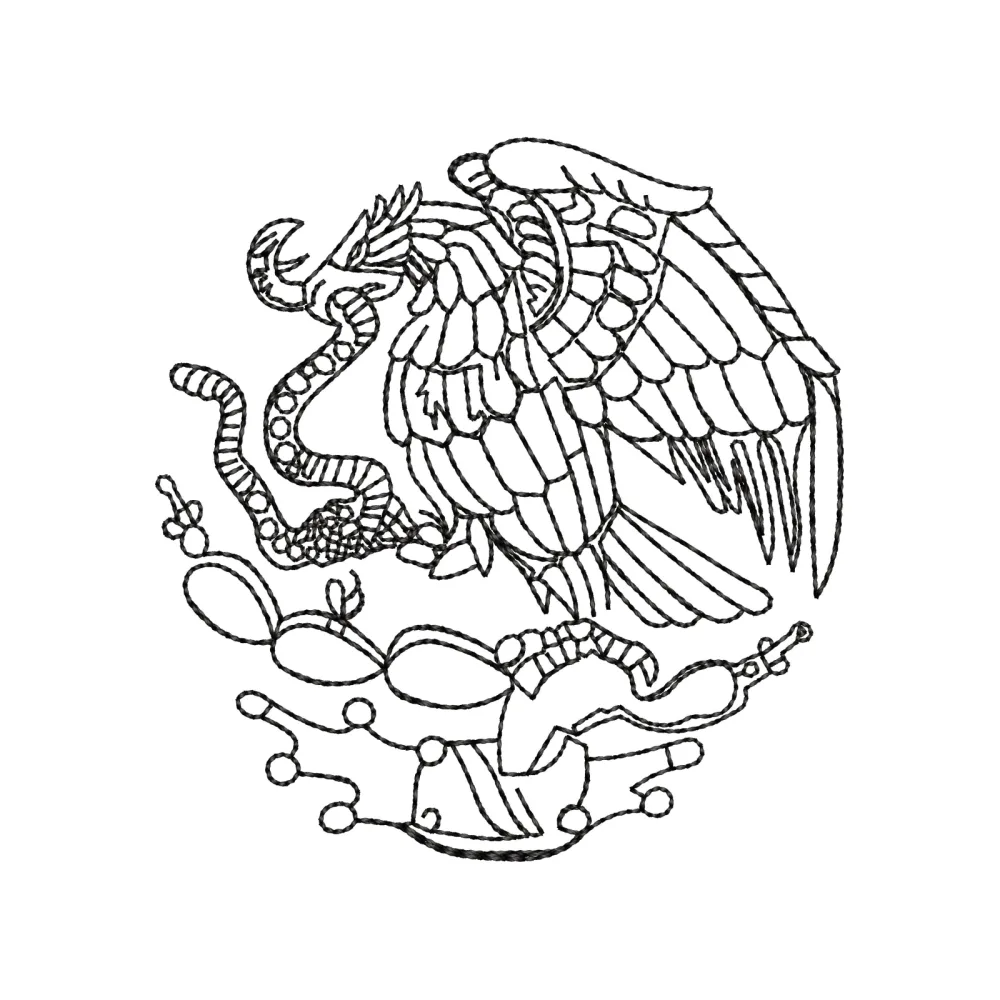 Dragon Eat Snake Embroidery Design