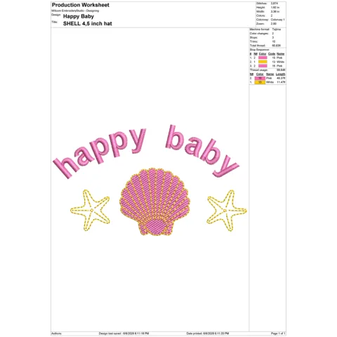 Happy Baby Embroidery Design