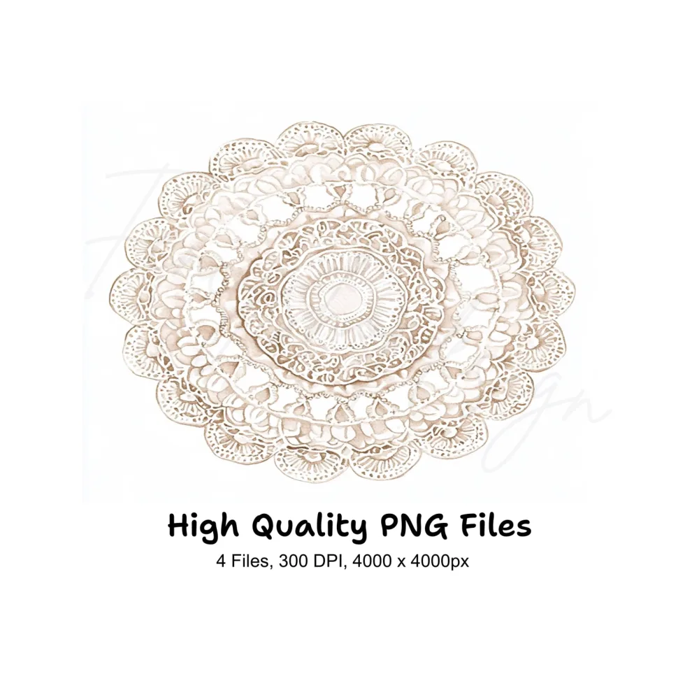 Elegant Lace Doilies Clipart Bundle