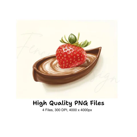 Strawberry Chocolate Boat Clipart Bundle