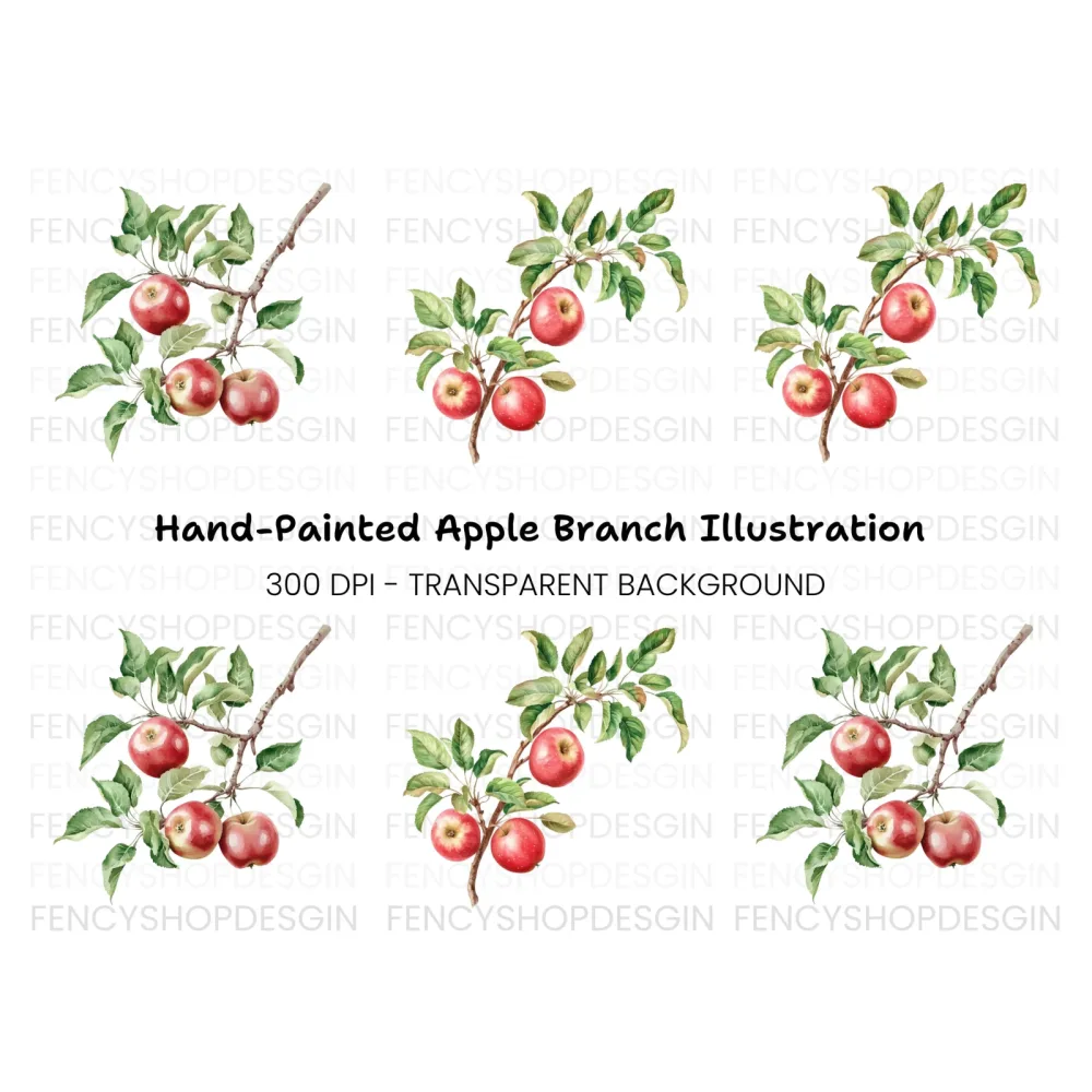 Apple Branches Clipart Bundle