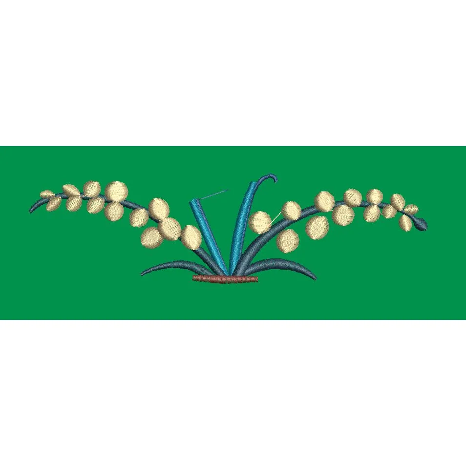 Floral Motif Sprig with Berries Embroidery Design