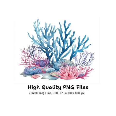Vibrant Coral Reef Clipart Bundle