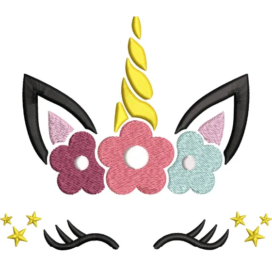 Unicorn Head Embroidery Design