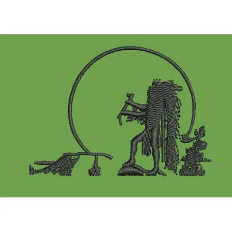 Celestial Figure Silhouette Embroidery Design