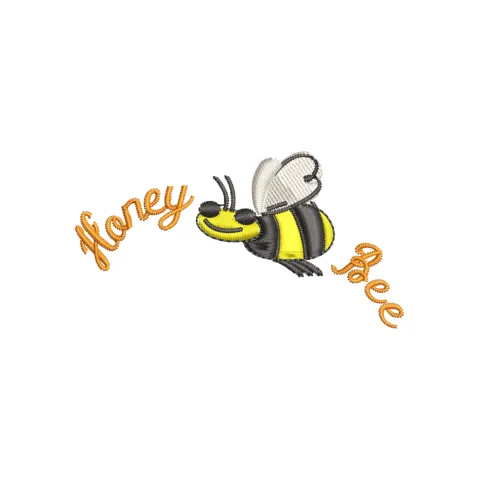 Honey Bee Flying Embroidery Design