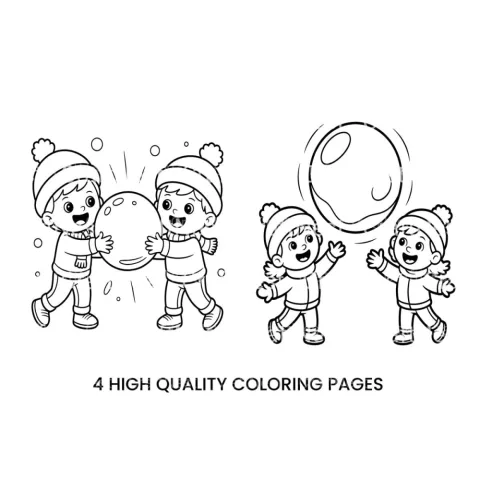 Snowy Adventures for Kids Coloring Books