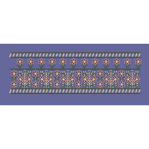 Multi Tier Floral Border Embroidery Design
