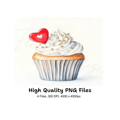 Valentine's Day Cupcake Clipart Bundle