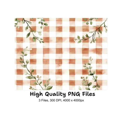 Floral Plaid Clipart Bundle