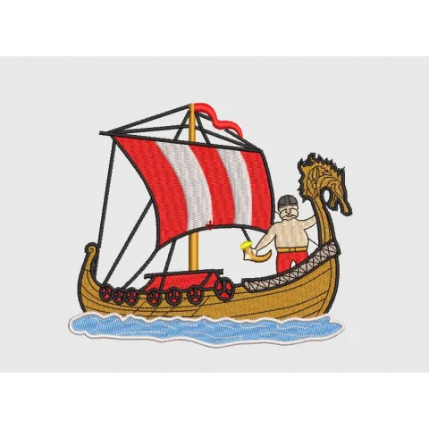 Ship Embroidery Design