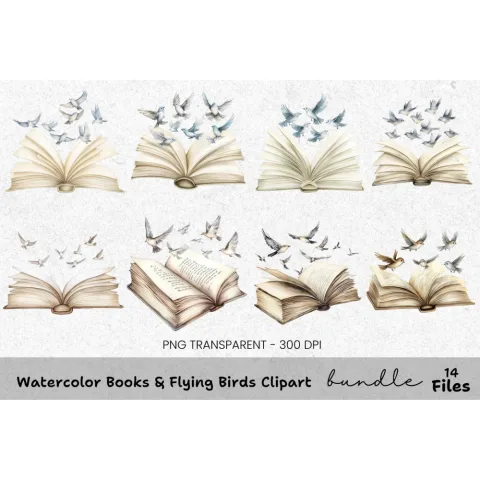 Flying Birds Clipart Bundle