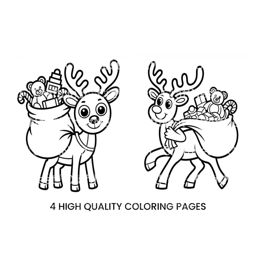 Christmas Reindeer with Gifts Coloring Books
