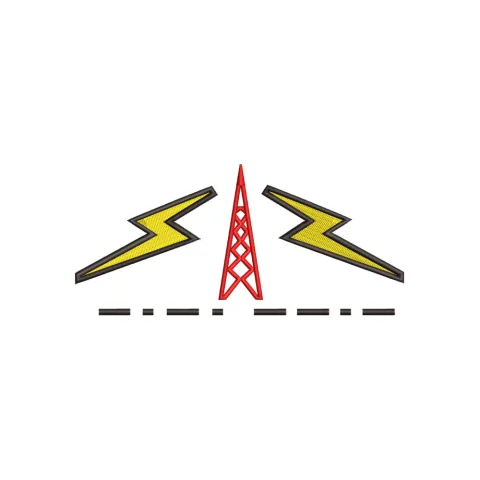 Electricity Tower Embroidery Design
