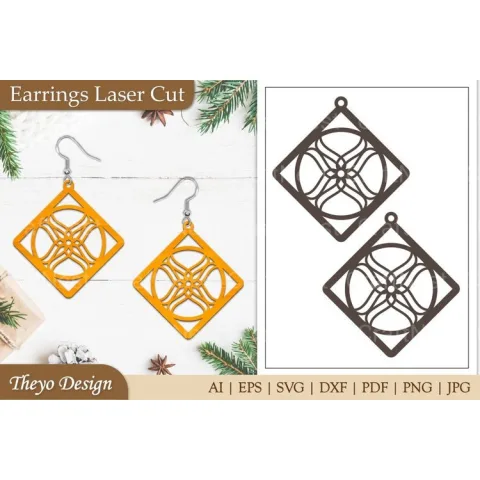Earrings Lasercut Mandala SVG Bundle