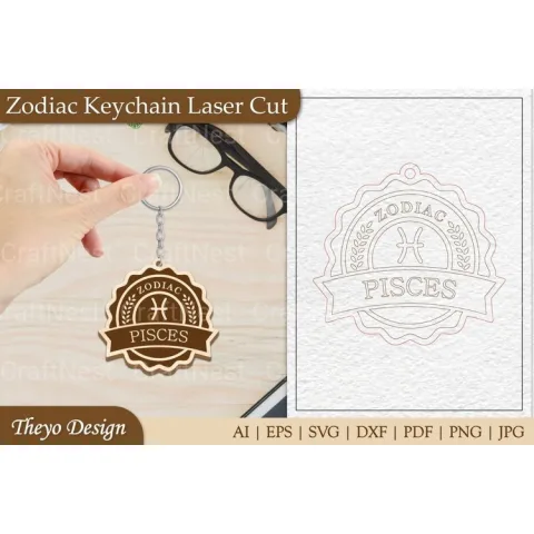 Zodiac Keychain SVG Bundle