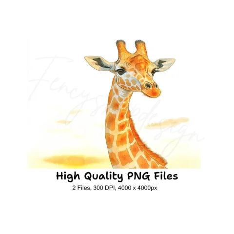Giraffe Head Clipart Bundle