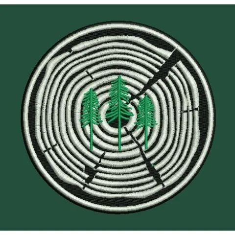 Concentric Pine Cross Section Embroidery Design