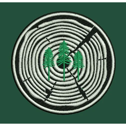Concentric Pine Cross Section Embroidery Design
