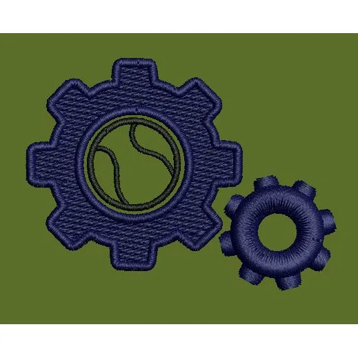 Dual Mechanical Cogs Embroidery Design