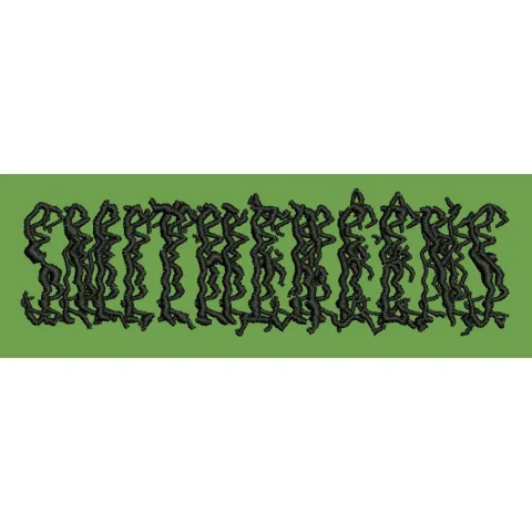 Entangled Calligraphic Text Embroidery Design