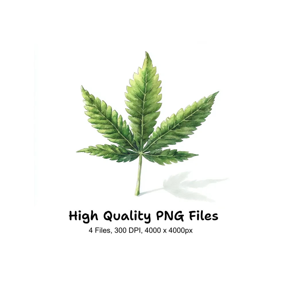 Green Marijuana Leaf Clipart Bundle