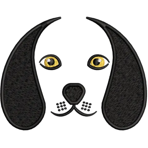 Dog Face Embroidery Design