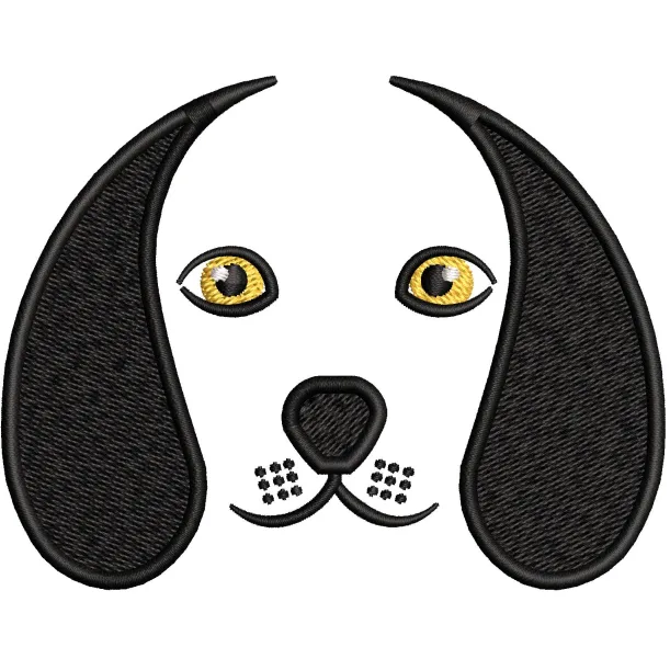 Dog Face Embroidery Design