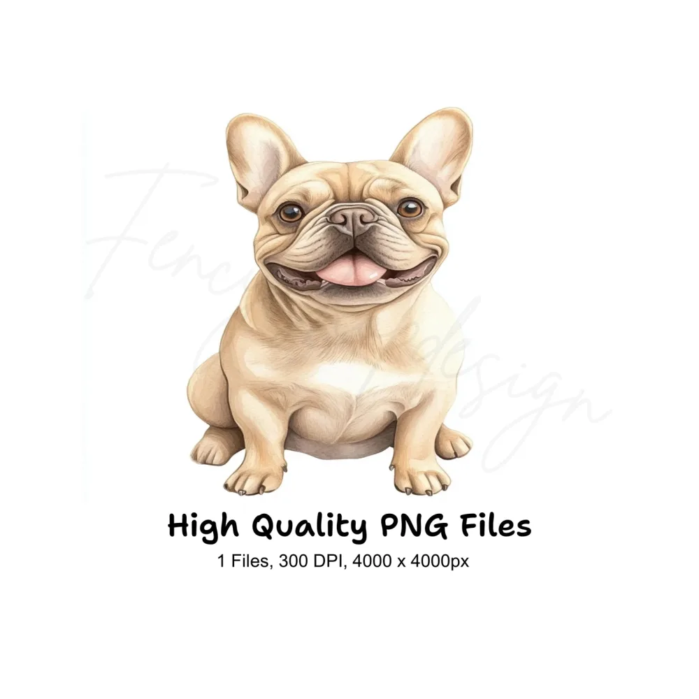 Happy French Bulldog Clipart Bundle