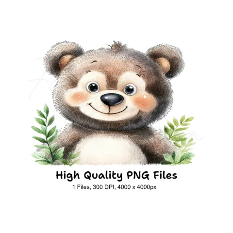 Cute Bear Head Clipart Bundle