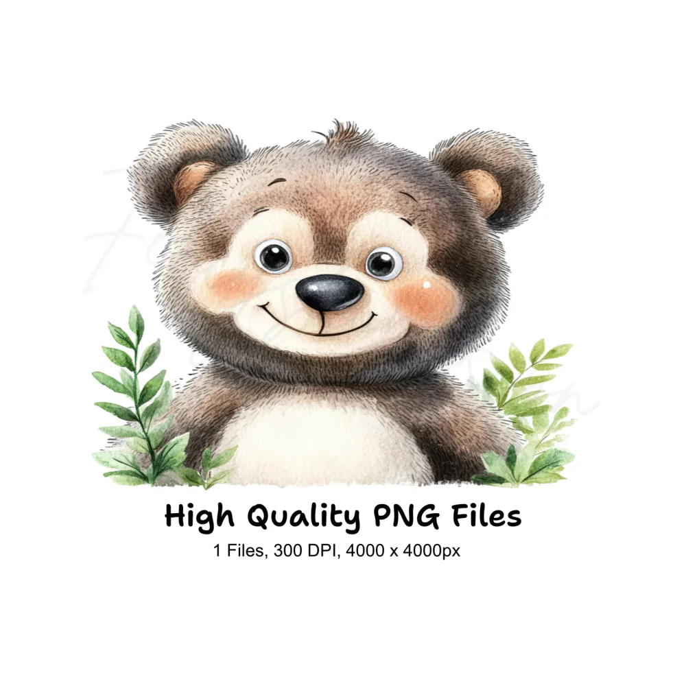 Cute Bear Head Clipart Bundle